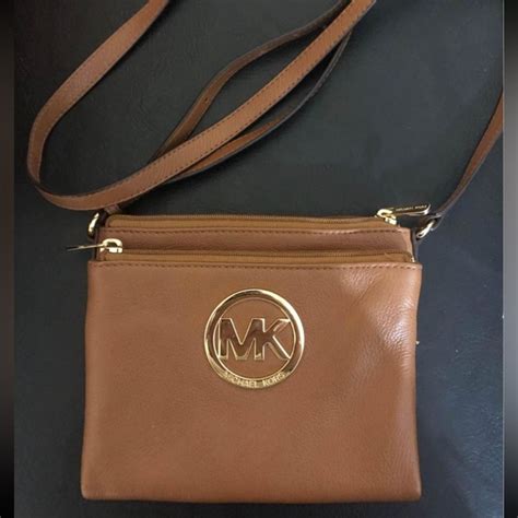 michael kors crossbody brown leather|Michael Kors Crossbody thick strap.